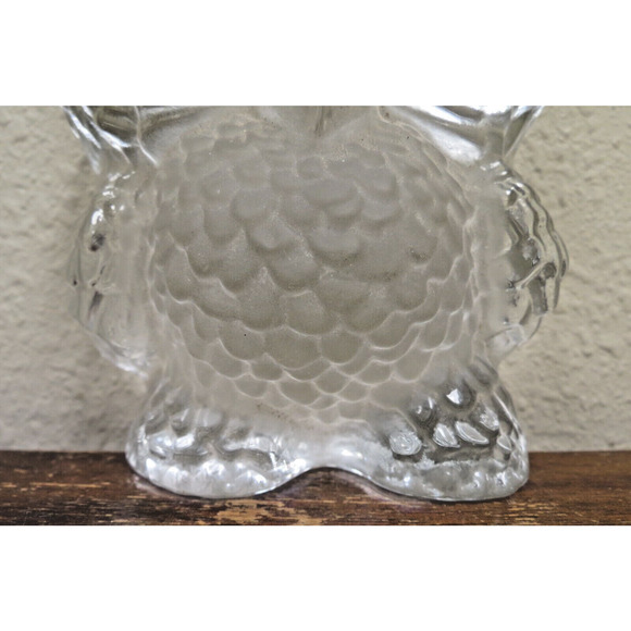 Vintage Viking Clear & Frosted Glass Owl Paperweight 5.5" Mid Century Modern MCM - Picture 3 of 6